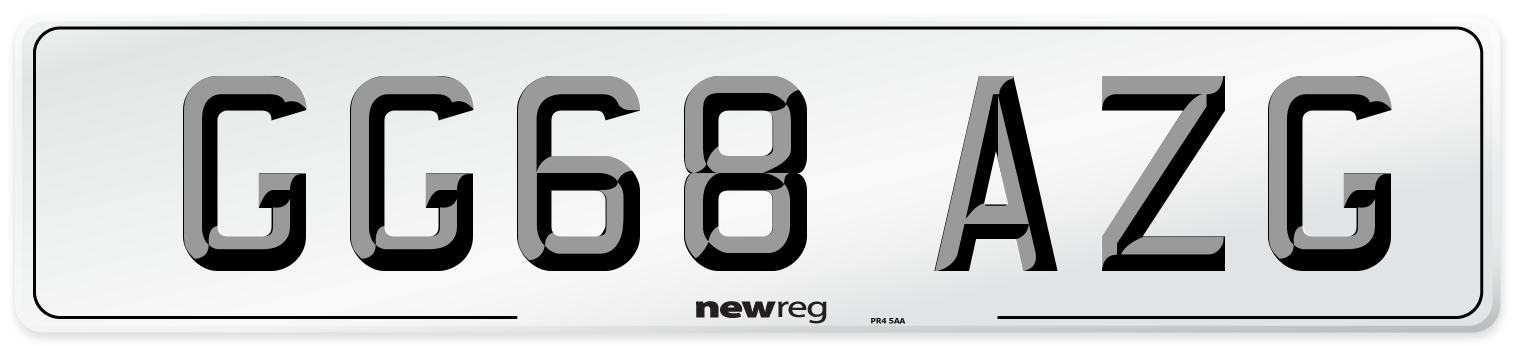 GG68 AZG Number Plate from New Reg